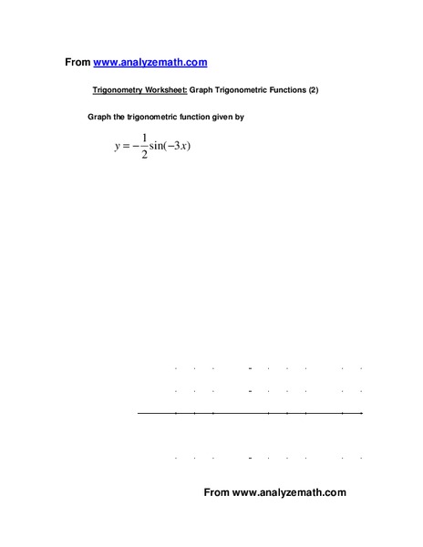 Graph Trigonometric Functions Worksheet
