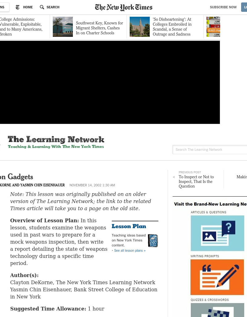 Inspection Gadgets Lesson Plan