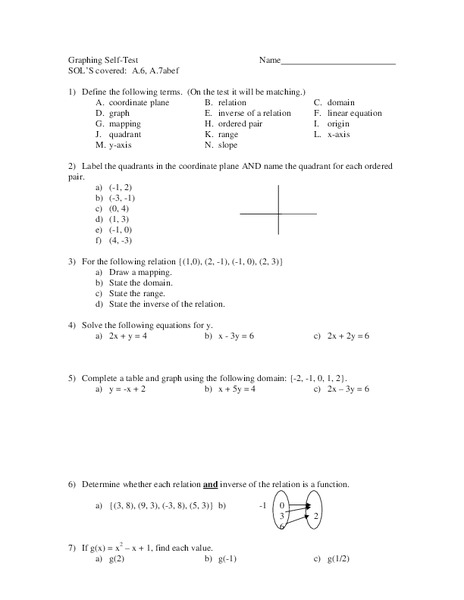 Graphing Worksheet