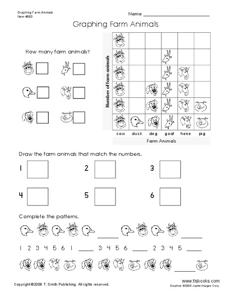 Graphing Farm Animals Worksheet