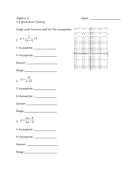 Graphing Functions Worksheet