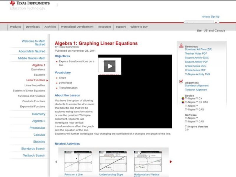 Graphing Linear Equations Lesson Plan