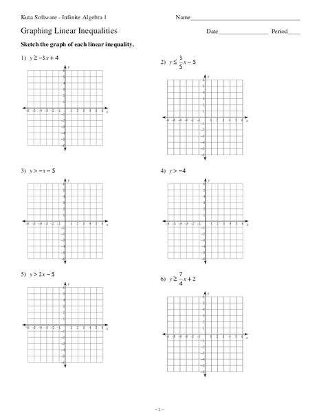 Graphing Linear Inequalities Worksheet