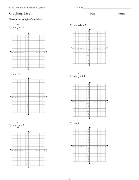 Graphing Lines Worksheet