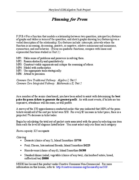 Planning for Prom Activity