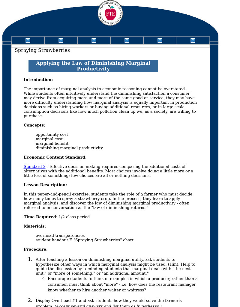 Spraying Strawberries Lesson Plan
