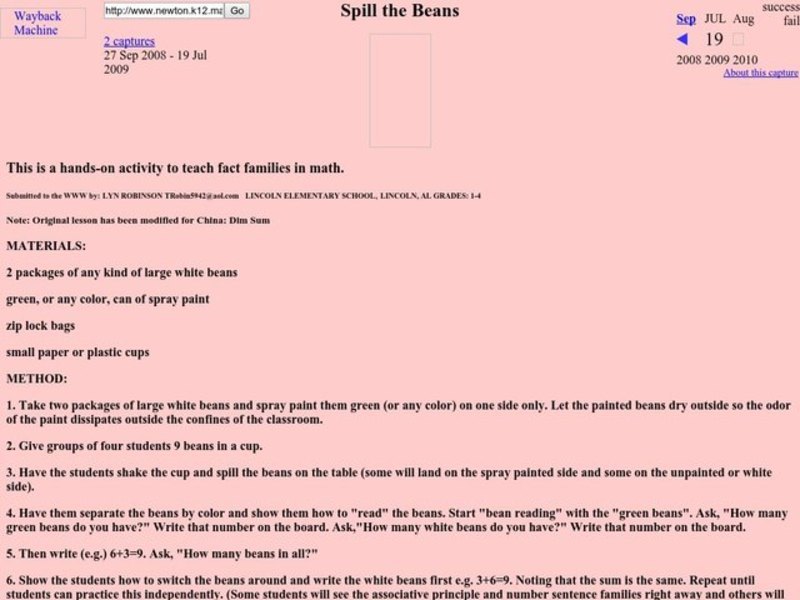 Spill the Beans  Lesson Plan