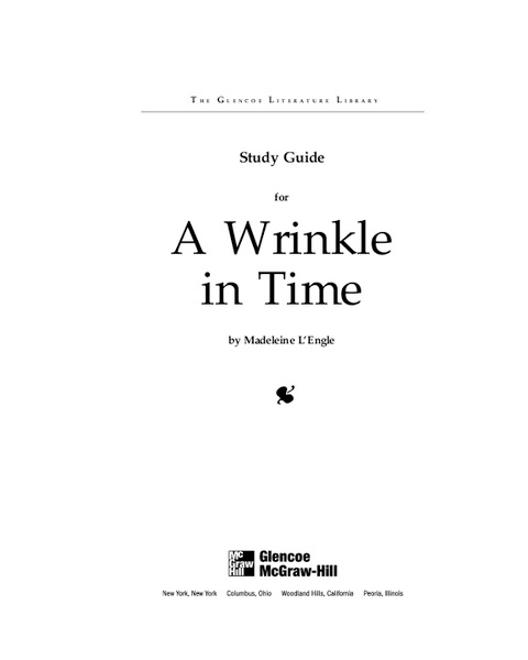 Study Guide for A Wrinkle in Time Study Guide