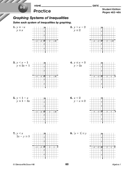 Graphing Systems of Inequalities Worksheet