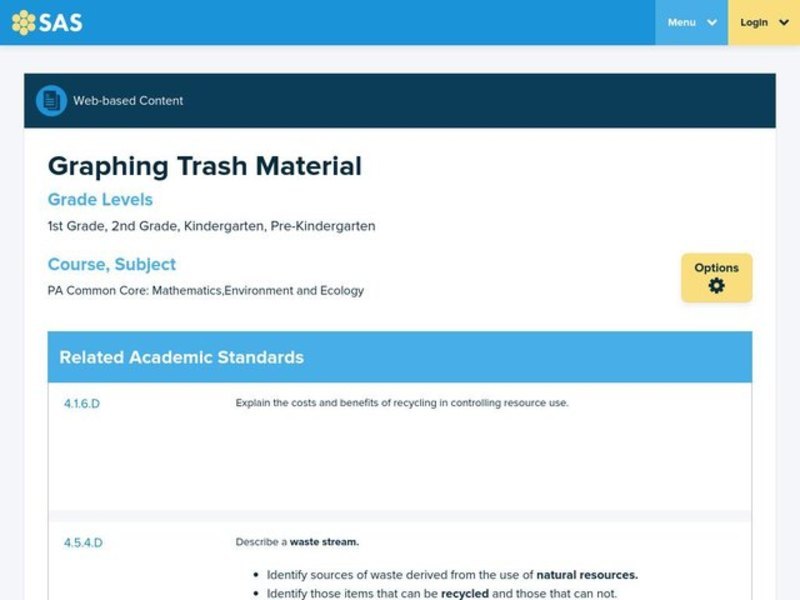 Graphing Trash Material Lesson Plan