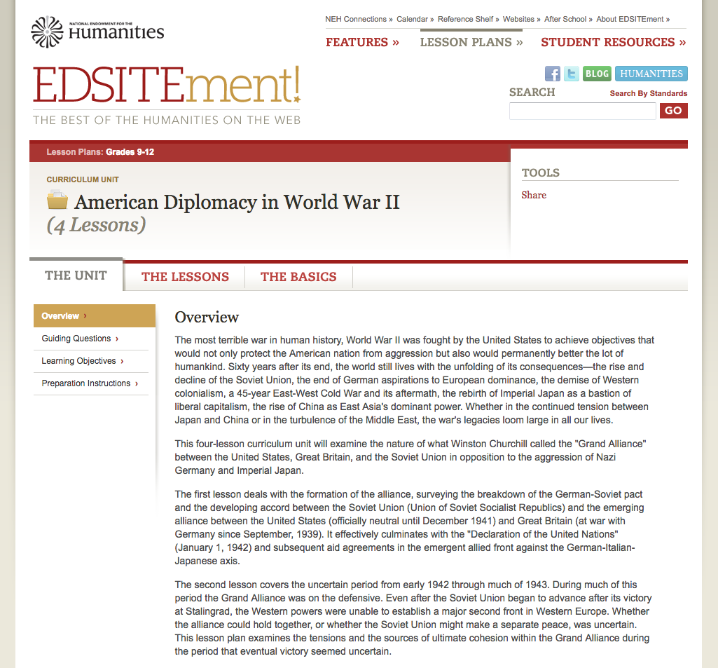 American Diplocmacy in World War II Unit Plan