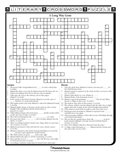 A Long Way Gone Worksheet