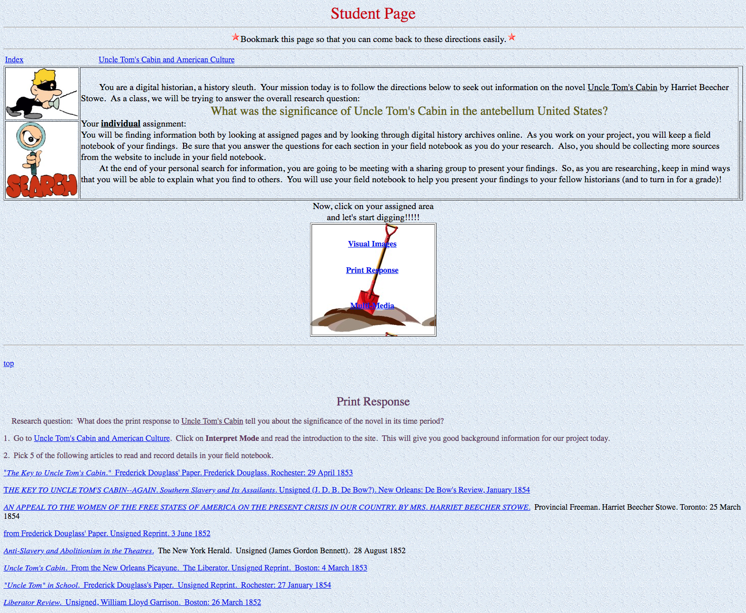 Student Page: Uncle Tom's Cabin and American Culture Activity