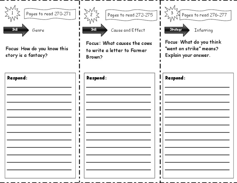 Click Clack Moo Cows That Type: comprehension skills Worksheet
