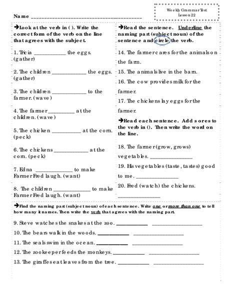 Weekly Grammar Worksheet Worksheet