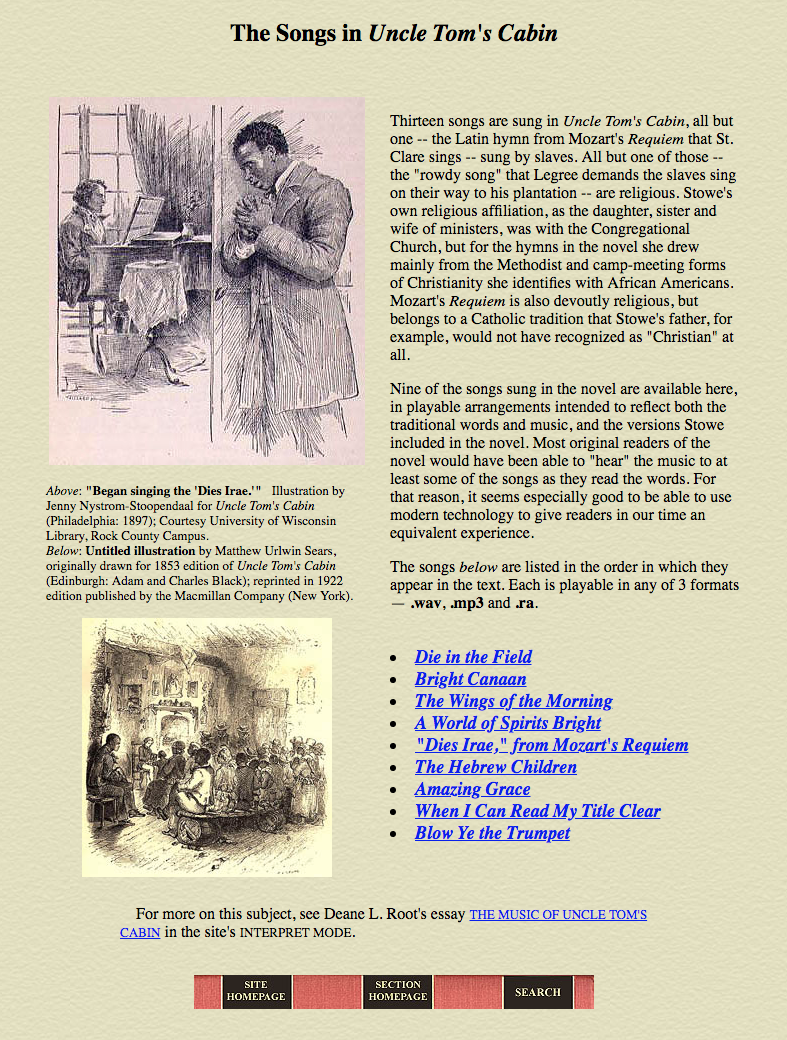 The Songs in Uncle Tom's Cabin Audio