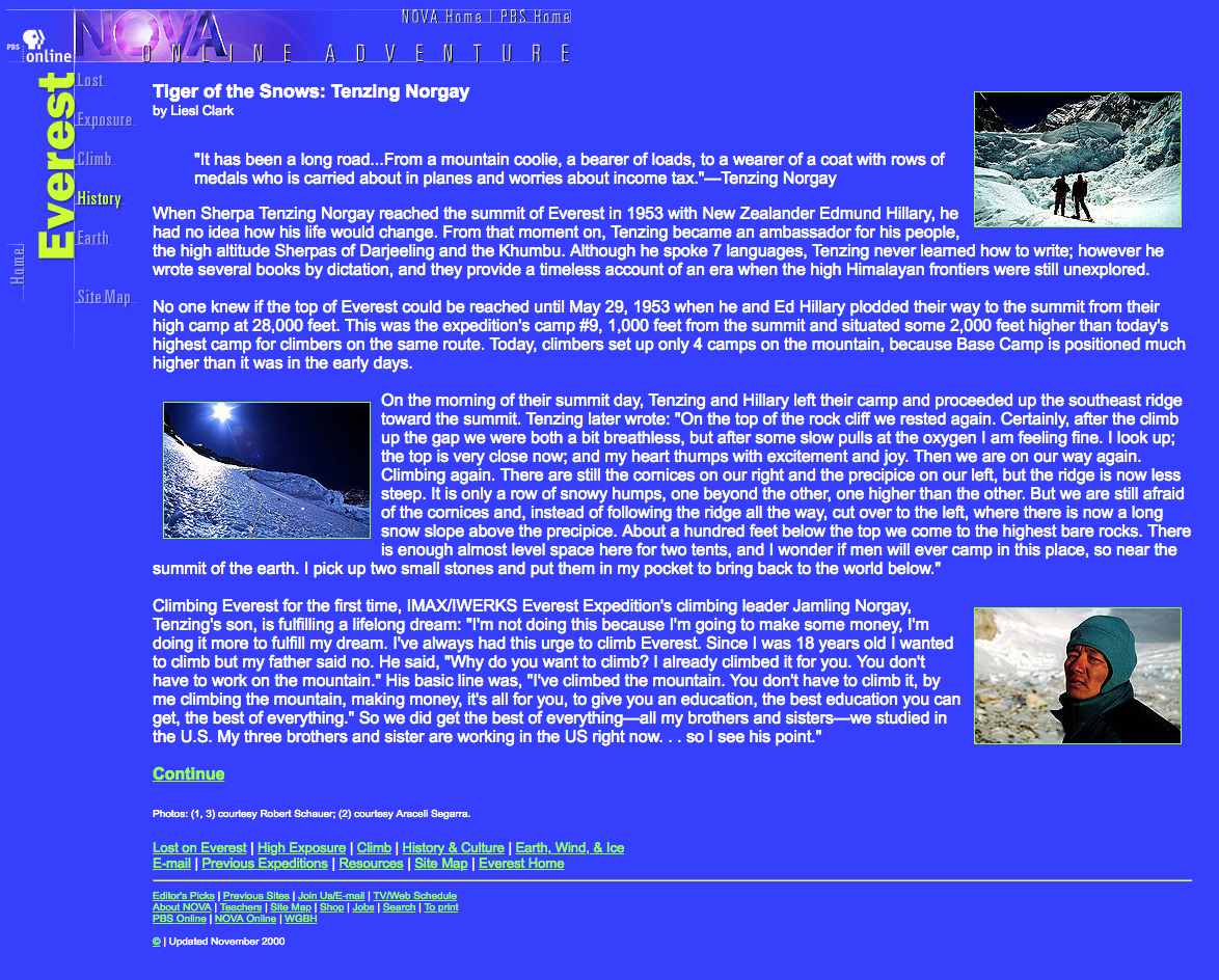 Tiger of the Snows: Tenzing Norgay Article