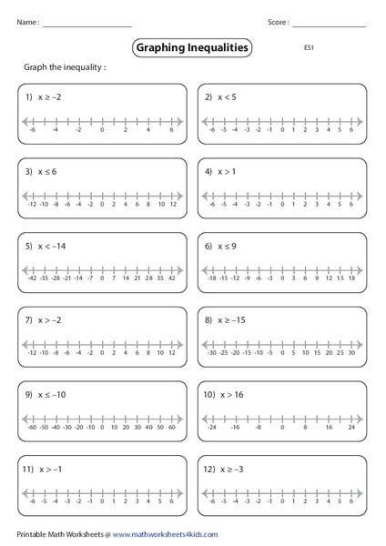 Graph Using Number Line Worksheet