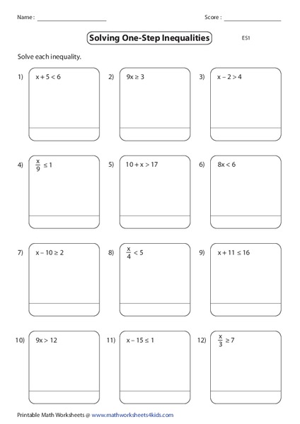 Solve for the Unknown Worksheet