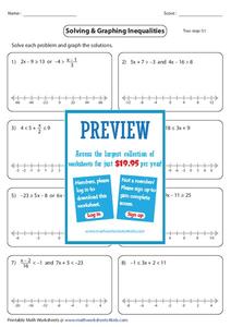 Solve and Graph Compound Inequalities Worksheet