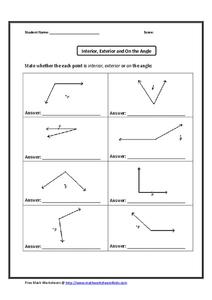 Interior, Exterior, and on the Angle Worksheet