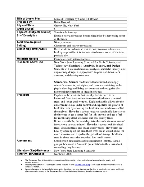 Make it Healthier by Cutting it Down? Lesson Plan