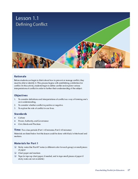 Defining Conflict Lesson Plan