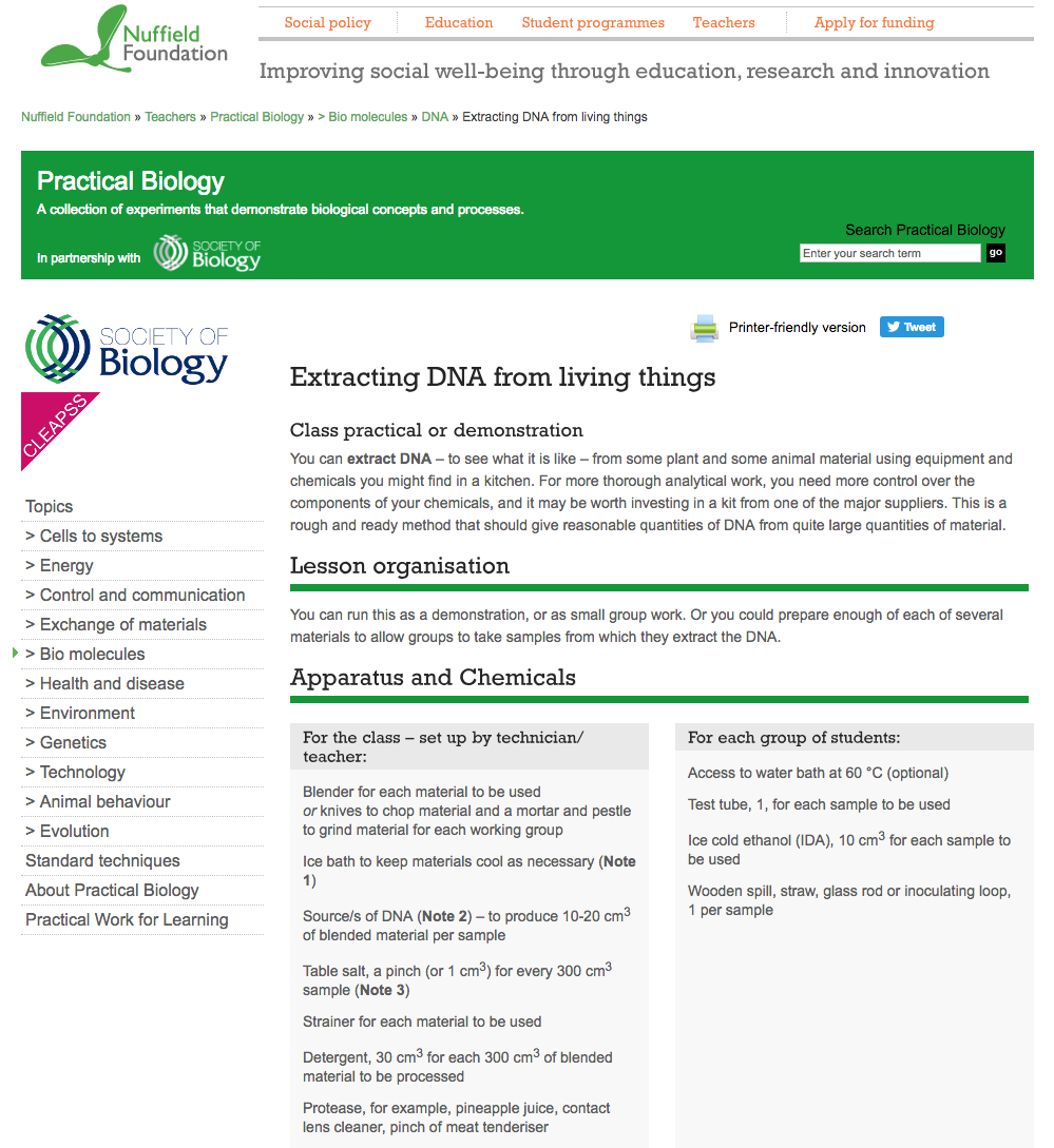 Extracting DNA from Living Things Activity