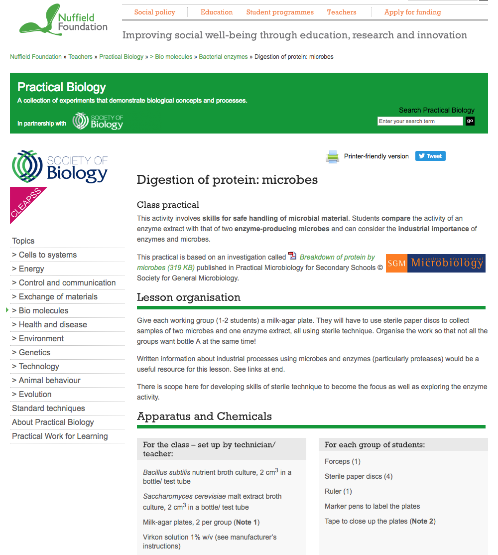 Digestion of Protein: Microbes Lesson Plan