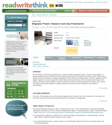 Biography Project: Research and Class Presentation Unit Plan