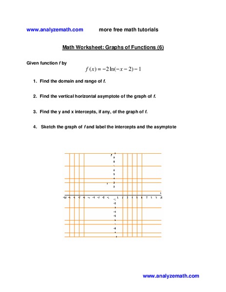 Graphs of Functions Worksheet