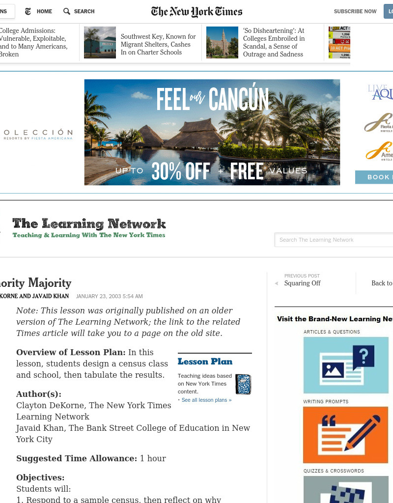 The Minority Majority Lesson Plan