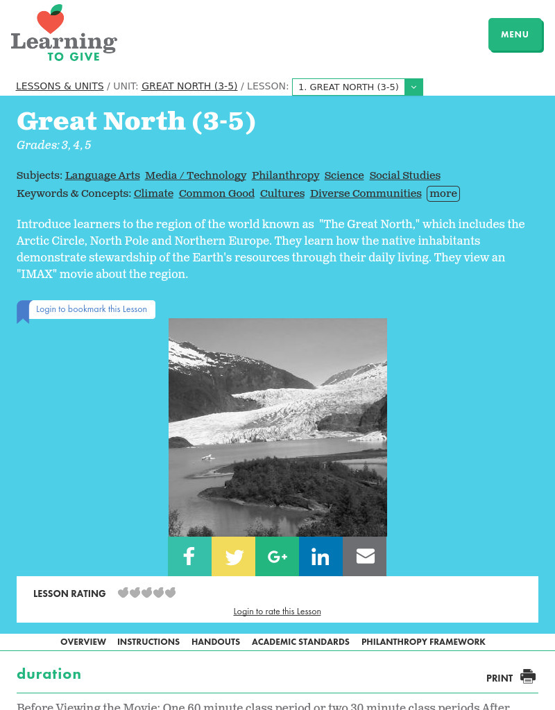 Great North Lesson Plan