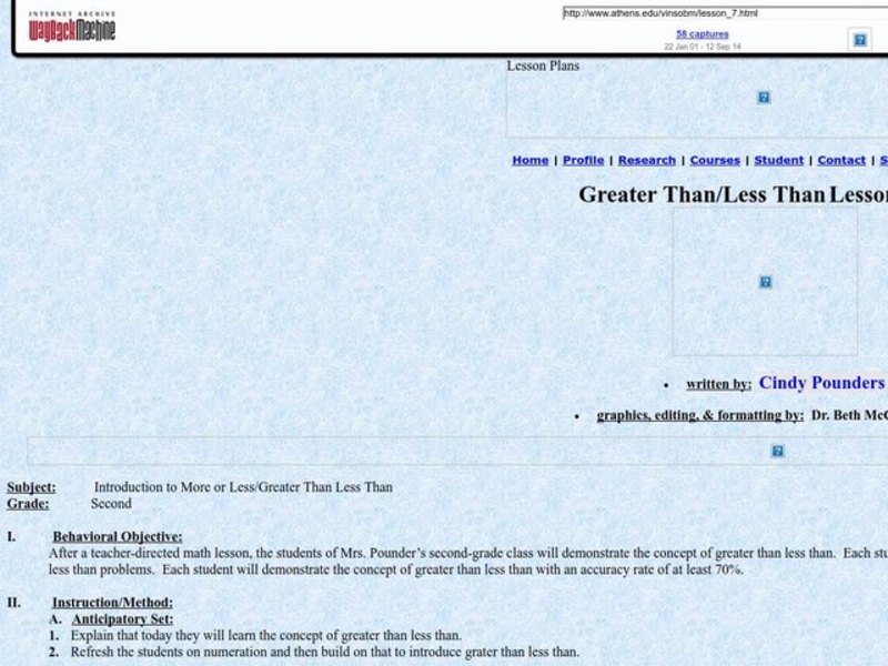Greater Than and Less Than Lesson Plan