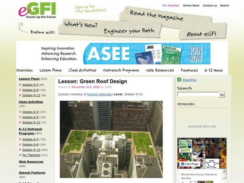 Green Roof Design Lesson Plan