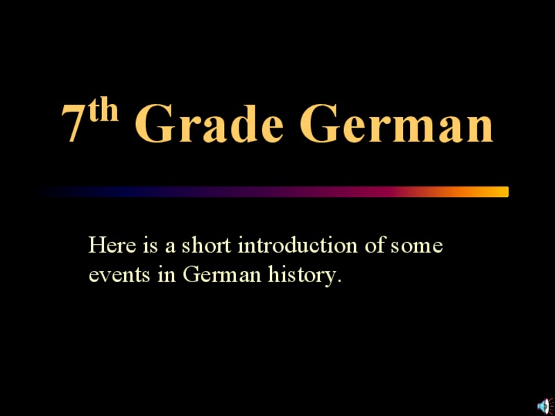 7th Grade German PPT