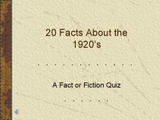 20 Facts About the 1920s PPT