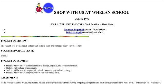 Shop with Us at Whelan School Lesson Plan