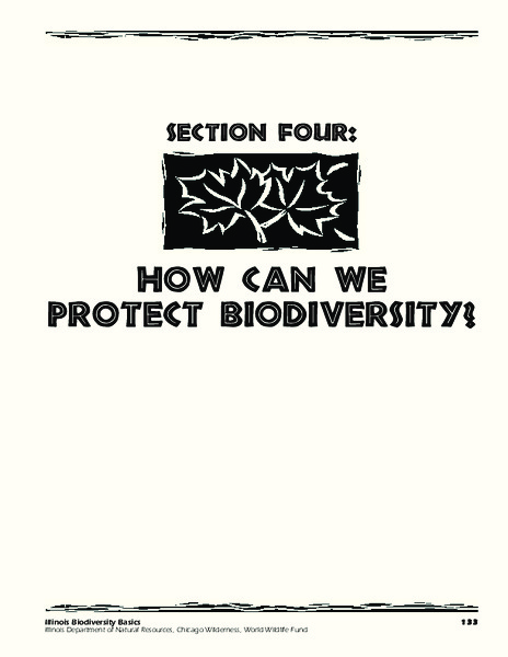 Section Four: How Can We Protect Biodiversity? Lesson Plan