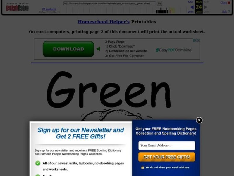 Green Worksheet