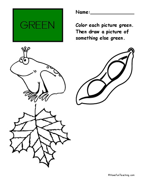 Green Worksheet Worksheet