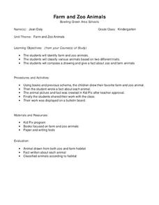 Farm and Zoo Animals Lesson Plan