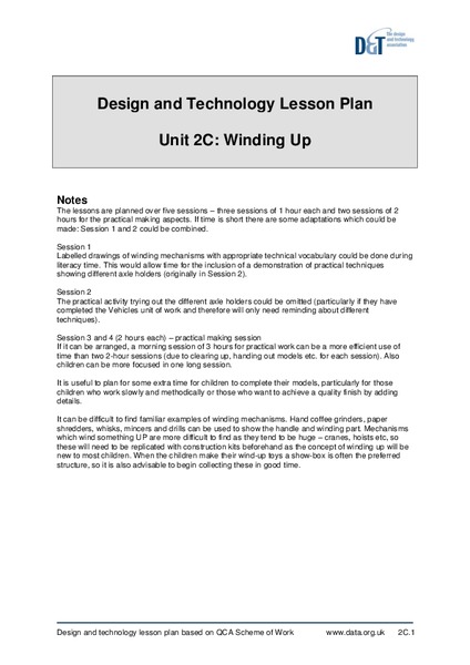 Winding Up Lesson Plan
