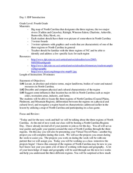 IDP Introduction Lesson Plan