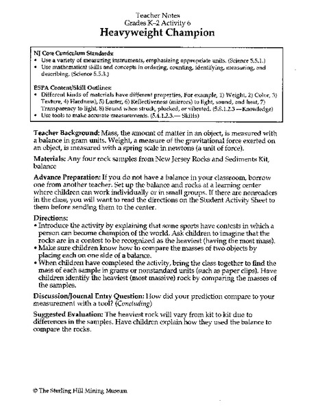 Heavyweight Champion Lesson Plan