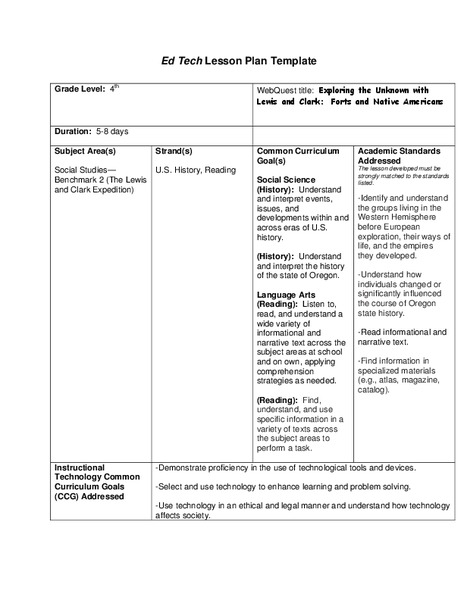 Exploring the Unknown with Lewis and Clark: Forts and Native Americans Lesson Plan