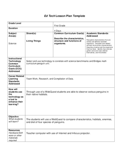 Penguins and Their Habitats Lesson Plan