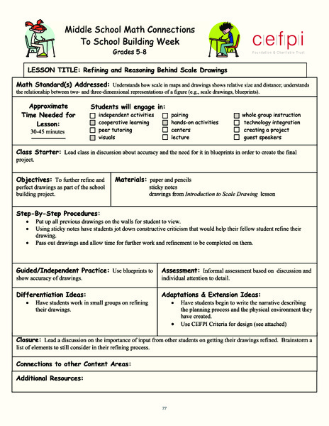 Refining and Reasoning Behind Scale Drawings Lesson Plan