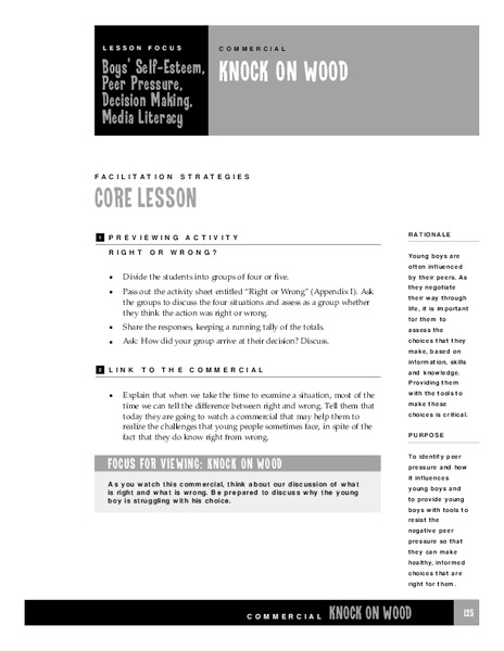 Knock on Wood Lesson Plan