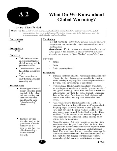 Global Warming Lesson Plan
